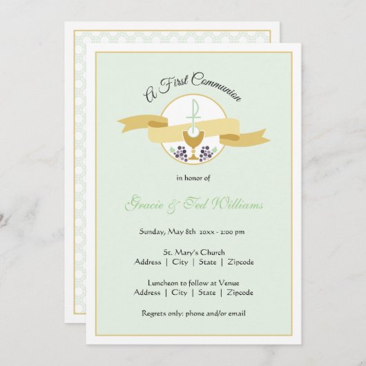 Eerste communautaire uitnodiging - tweelingen (Voorkant / Achterkant)