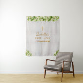 Eerste Communie Achtergrond Marmer Goud Kruis Leli Wandkleed (In situ)