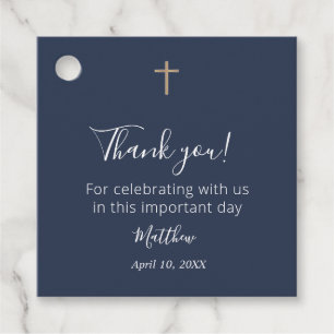 Eerste communie, Baptism Blue Greenery Favor Tags Bedankjes Labels