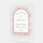 Eerste communie bloemenontvangst acryl bord (Hoek)