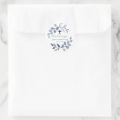 Eerste communie Blue Leaf Ronde Sticker (Tas)