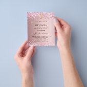 Eerste communie blush roze meisje budget uitnodigi flyer (Hand)