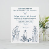 Eerste Communie Certificaat voor jongens Briefhoofd (Staand voorkant)