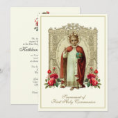 Eerste Communie Christus de Koning Rozen Kaart (Voorkant / Achterkant)