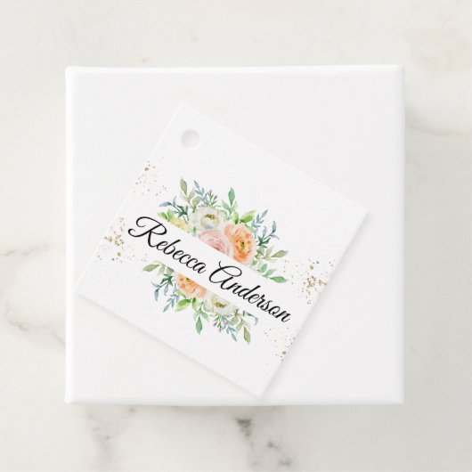 Eerste communie, doop bloemenelegant bedankjes labels (In situ)