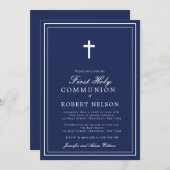 Eerste Communie Elegant Classic Cross Kaart (Voorkant / Achterkant)
