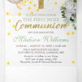 Eerste Communie Engelen Goud Genderneutraal Drieluik Uitnodiging (Binnenkant midden)