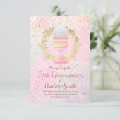 Eerste Communie Faux Glitter Design Kaart (Staand voorkant)
