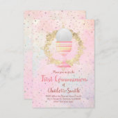 Eerste Communie Faux Glitter Design Kaart (Voorkant / Achterkant)