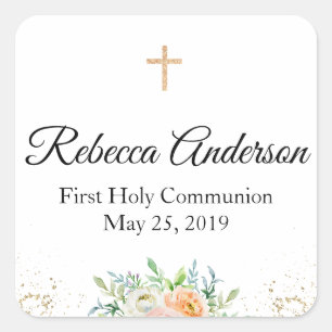Eerste Communie Favor Bloemen Sticker