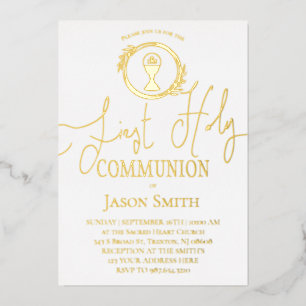 Eerste communie folie uitnodiging