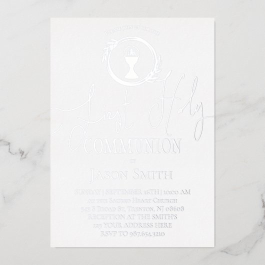 Eerste communie folie uitnodiging (Voorkant)