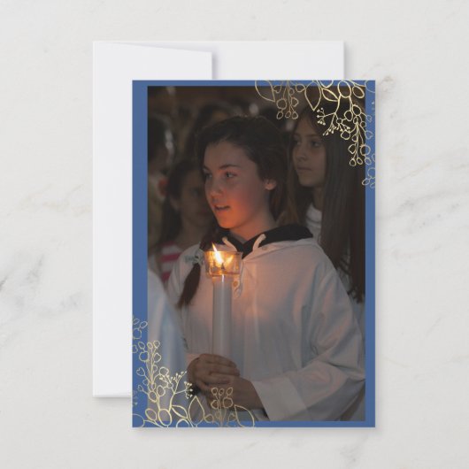 eerste communie foto dankkaart kaart (Achterkant)