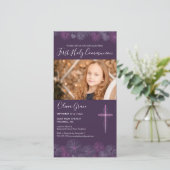 Eerste Communie Foto Kaart Uitnodiging - 1e Commun (Staand voorkant)