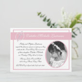 Eerste Communie Foto Roze Kaart (Staand voorkant)