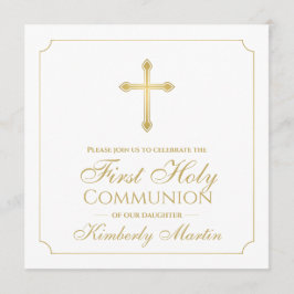 Eerste Communie Gold Cross Meisje Christelijk Kaart