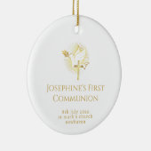 Eerste Communie gouden duif en kruis Keramisch Ornament (Rechts)