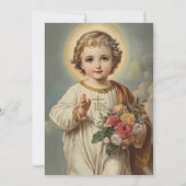 Eerste Communie Jesus Floral  Kaart (Achterkant)