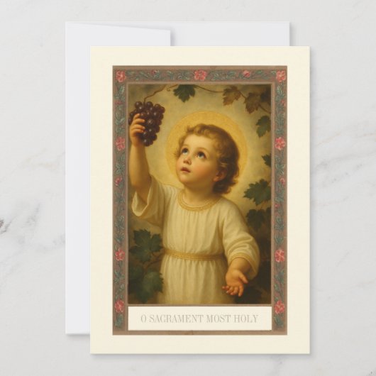 Eerste Communie: Jezus reikt naar druiven Kaart (Voorkant)