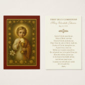 Eerste Communie Jezus Rozen  Visitekaartje (Voorkant /achterkant)