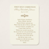 Eerste Communie Jezus Rozen  Visitekaartje (Achterkant)