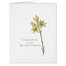 Eerste Communie Kaart met Afbeelding van Lily door