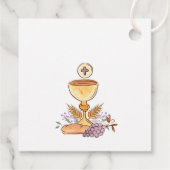 Eerste communie kelk, druiven, tarwe bedankjes labels (Achterkant)