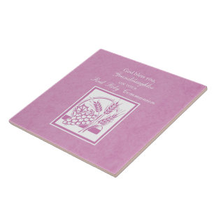 Eerste communie kleindochter, Roze Tegeltje