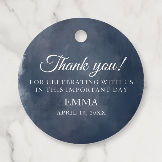 Eerste Communie, marinedoop en goud Elegant Bedankjes Labels (Achterkant)