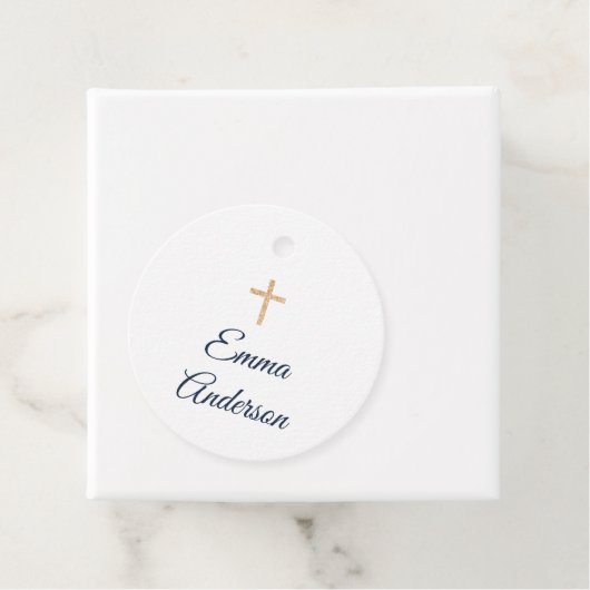 Eerste Communie, marinedoop en goud Elegant Bedankjes Labels (In situ)