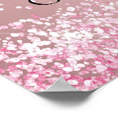 Eerste Communie roze confetti welkom Poster (Hoek)