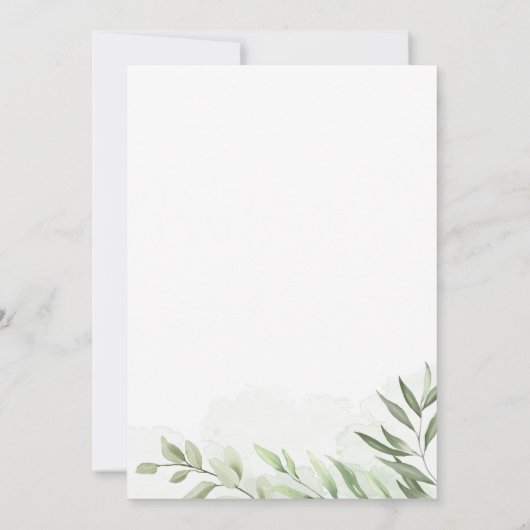 Eerste communie uitnodiging in groene eucalyptus (Achterkant)