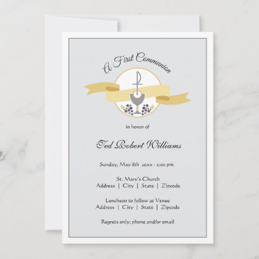 Eerste communie uitnodiging - jongen (Voorkant)