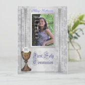 Eerste Communie Uitnodiging met foto (Staand voorkant)