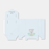 Eerste Communie van Chalice en Blue Buds Greenery Bedankdoosjes (Uitgevouwen)