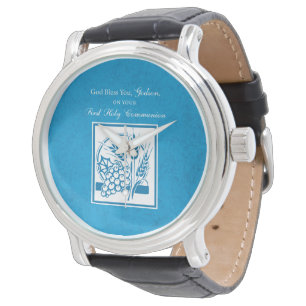 Eerste communie van peetzoon, Tarwe, Druiven Blauw Horloge