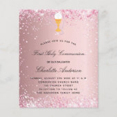 Eerste communiqué blush roze budgetuitnodiging flyer (Voorkant)