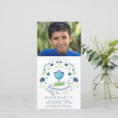 Eerste communiqué-fotokaart - Uitnodiging - jongen (Staand voorkant)