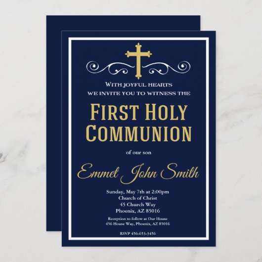 Eerste communiqué kaart (Voorkant / Achterkant)