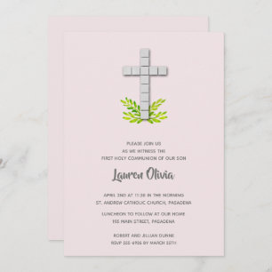 Eerste communiqué kruis over Bleke roze uitnodigin