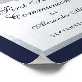 Eerste communiqué marinier Blue Silver Arch Welkom Poster (Hoek)