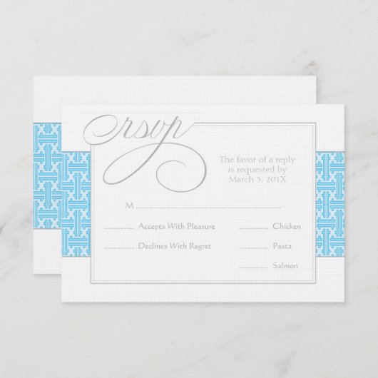 Eerste communiqué of Baptisme RSVP  | Blauw (Voorkant / Achterkant)