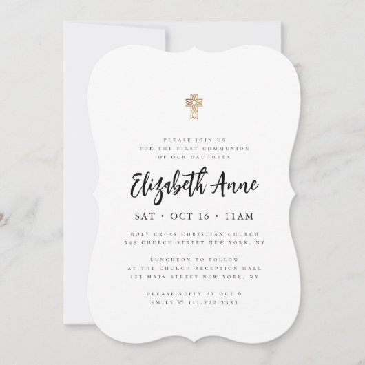 Eerste communiqué voor haar moderne minimalistisch kaart (Voorkant)