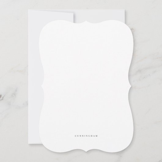 Eerste communiqué voor haar moderne minimalistisch kaart (Achterkant)