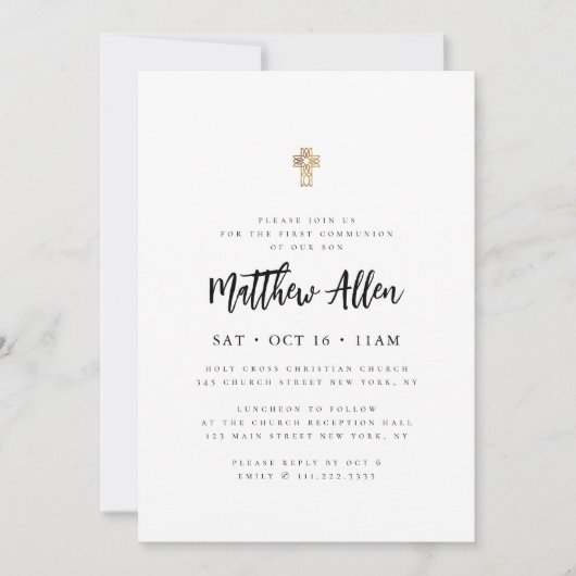 Eerste communiqué voor zijn moderne minimalistisch kaart (Voorkant)