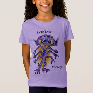 Eerste Contact Gratis Knuffels Paarse Alien T-shirt
