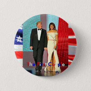 Eerste Couple Donald en Melania Trump Inauguration Ronde Button 5,7 Cm