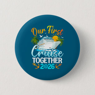 Eerste cruise 2026 samen schattige bijpassende kop ronde button 5,7 cm