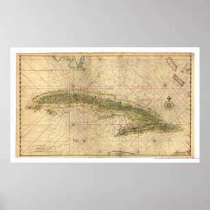 Eerste Cuba-kaart 1639 Poster