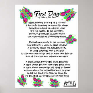 Eerste dag gedicht (16x12) Poster